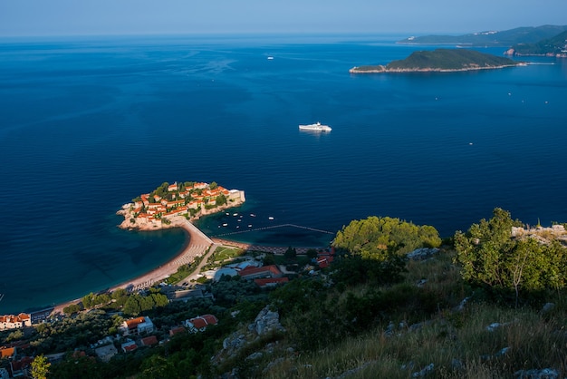 Montenegro, Sveti Stefan, Budva kust van de Adriatische zee,