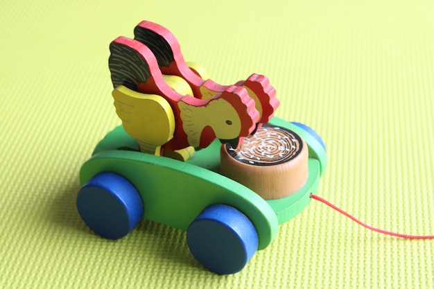 Photo montessori material- wooden pull along toy