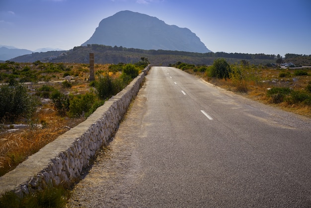 Montgo mountain in Javea at sunset