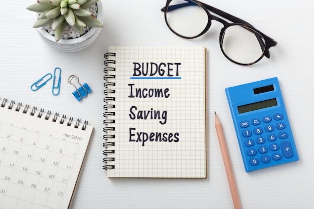 Photo monthly budget planning 2019