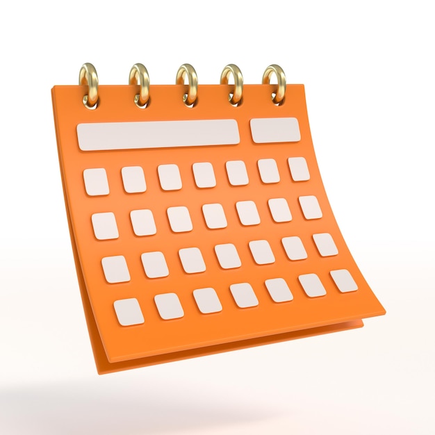 Monthly Calendar Plan Icon Logo 3d Illustration