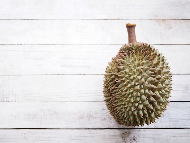 Monthong Durian fruit on wooden table