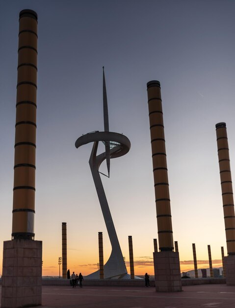 MontjuÃ¯c Communications Tower at sunset