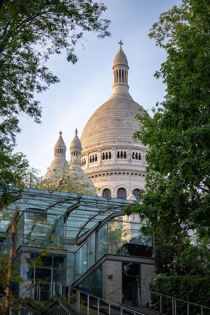 Montmartre basilica in Paris Daylight shot