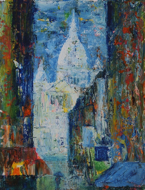 Montmartre straat Parijs kunst schilderij