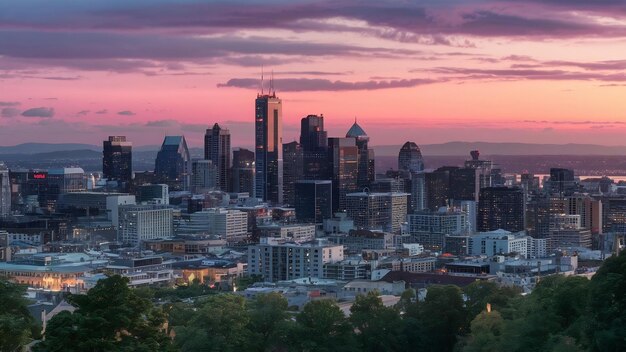 Montreal at dusk panorama