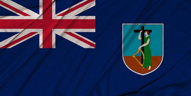 Montserrat realistische 3d getextureerde wapperende vlag
