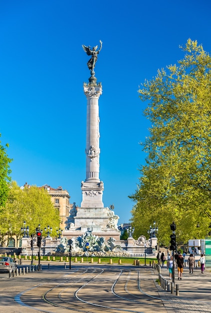 Monument aux Girondins on the Quinconces square in Bordeaux - France