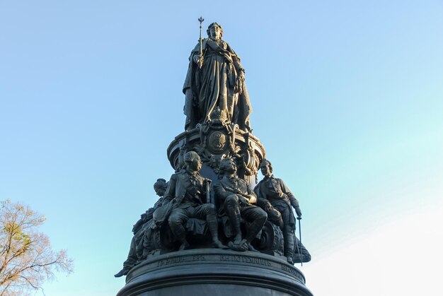 Photo monument to catherine the great in saint petersburg russia