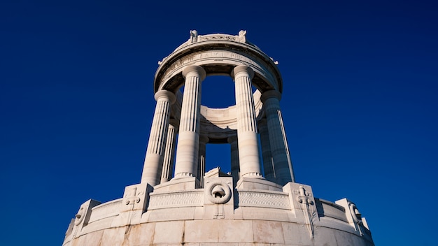 Monument to fallen soldiers of WWII with blue sky