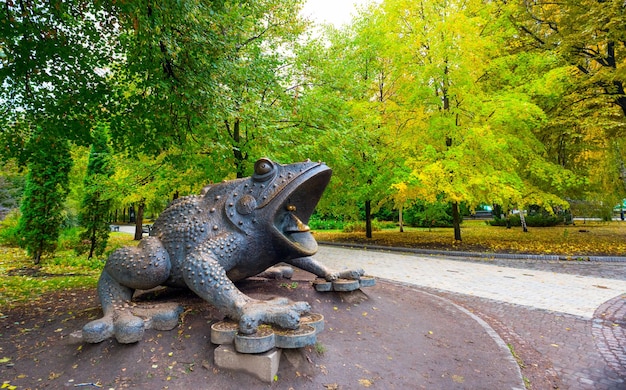 Monument to the frog in the park of KievUkraine