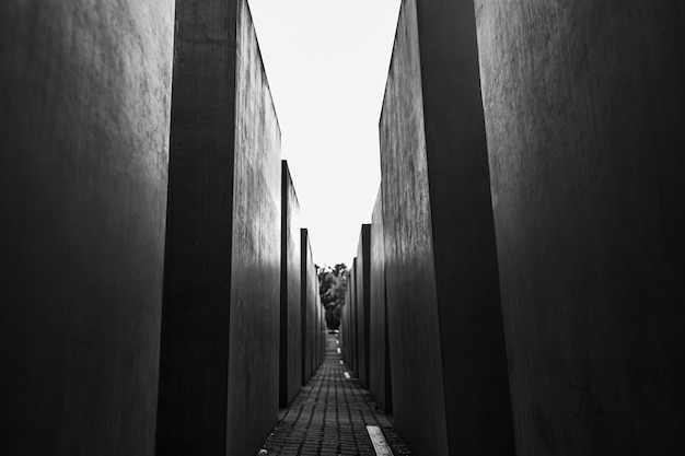 Monument to the Holocaust of Jews in Berlin Columns of various heights