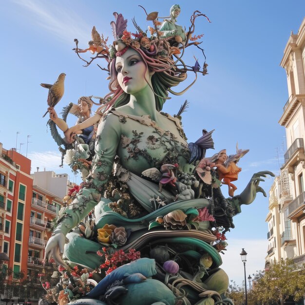 the monument of las fallas festivity in Valencia