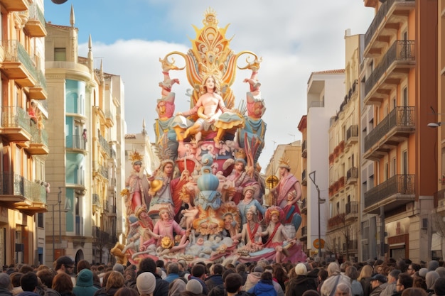 the monument of las fallas festivity in Valencia