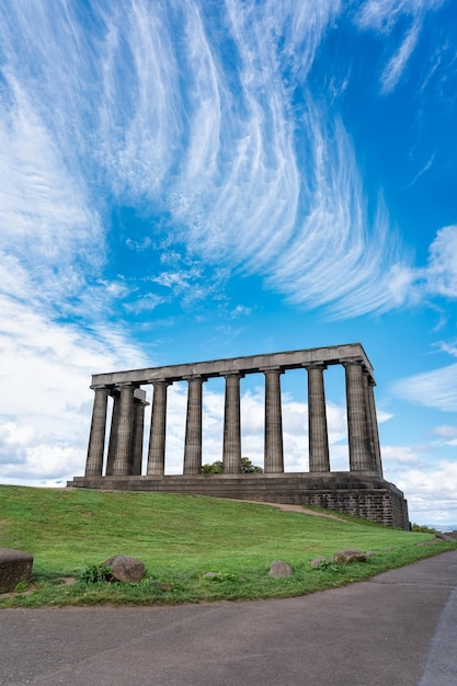 Monument of Romanesque columns on Calton Hill city of Edinburgh Scotland
