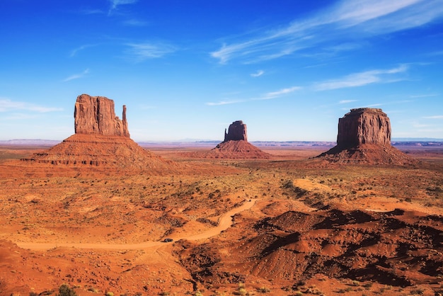 Monument Valley on the border between Arizona and Utah USA