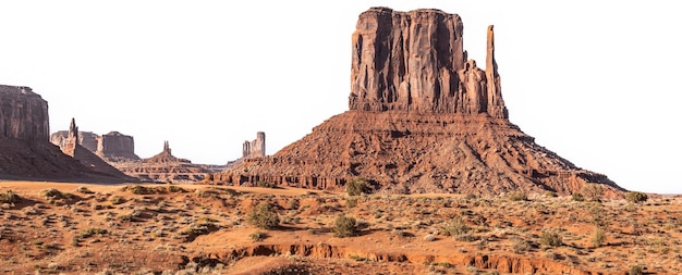 Monument Valley isolated on white background