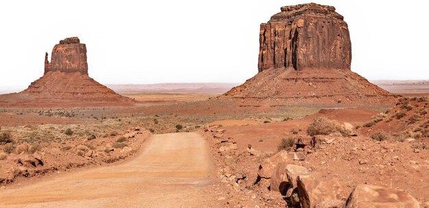 Monument Valley isolated on white background