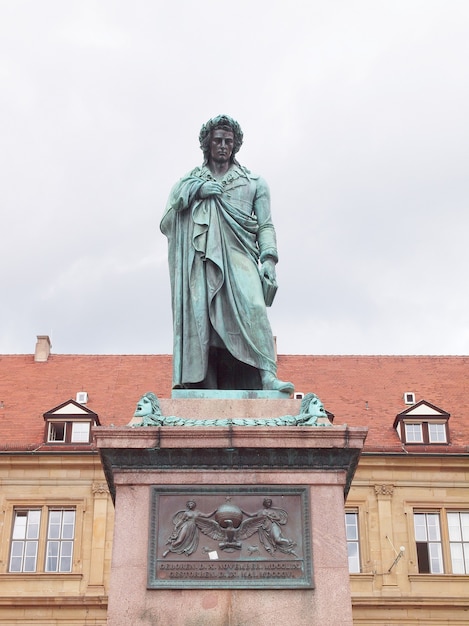 Monument voor de dichter Schiller in Stuttgart, Duitsland