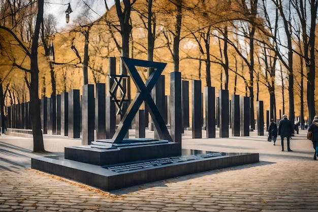 Photo a monument with the words x - x on it