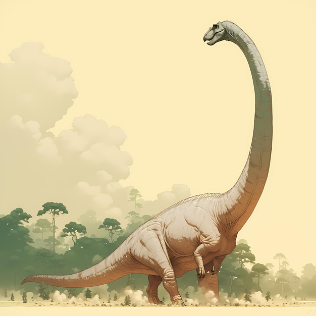 Foto illustrazione monumentale del brachiosauro