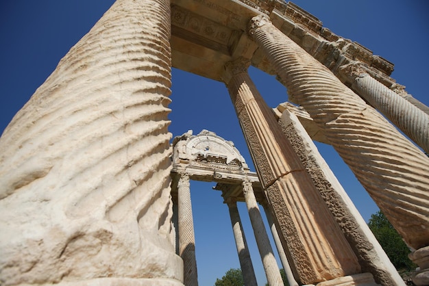 Monumental Gateway Tetrapylon in Aphrodisias Ancient City in Aydin Turkiye