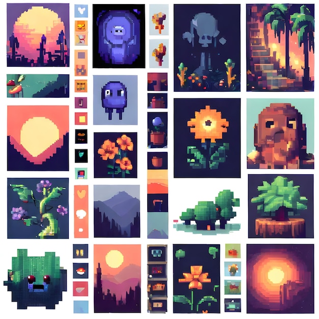 Photo mood board pixel art inspiration