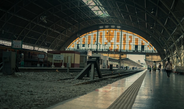 Mood and tone cinema at hua lamphong railway station bangkok\'s\
main train station plan a happy holiday vacation\
bangkokthailand25072022