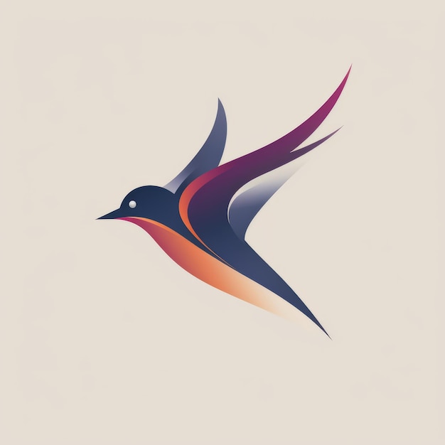 Foto moody colors flying bird logo design (disegno del logo dell'uccello volante)