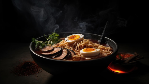 Moody Indulgence Ramen in Dark Mode a Captivating Culinary Experience