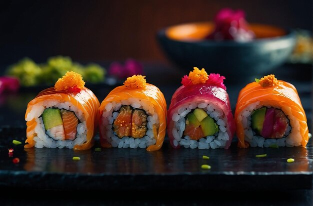 Photo moody sushi serving