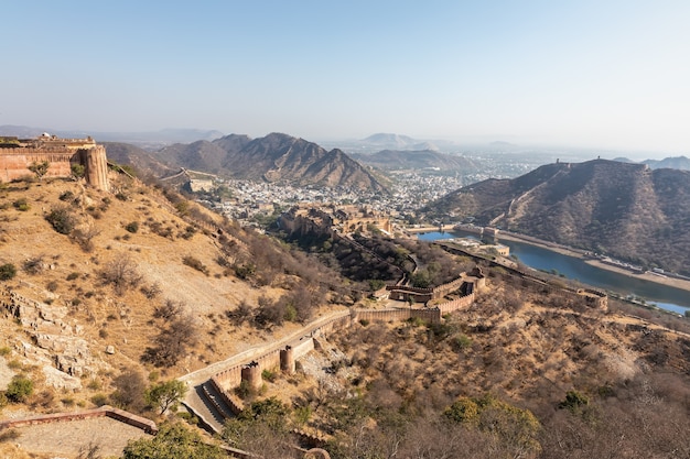 Mooi Amer-landschap in India, Jaipur, panorama