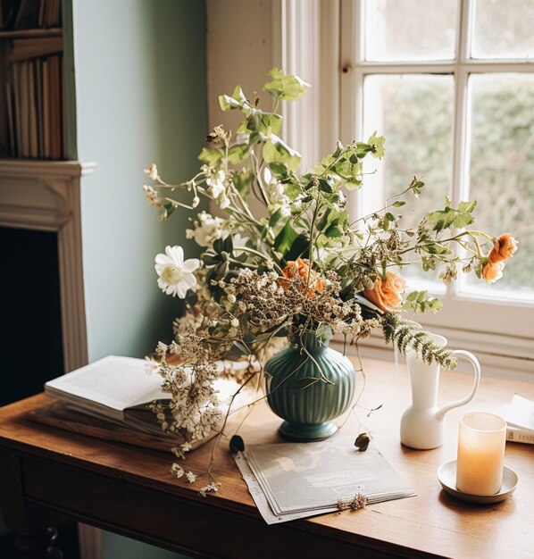 Mooi boeket bloemen in een vaas Bloemenarrangement