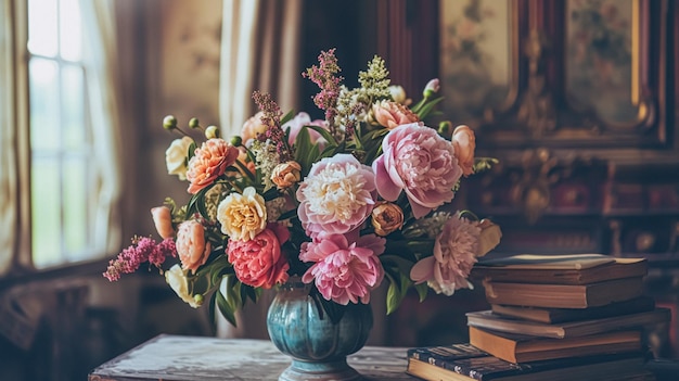 Mooi boeket bloemen in een vaas Bloemenarrangement