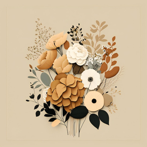 mooi boeket bloemen minimalistische stijl