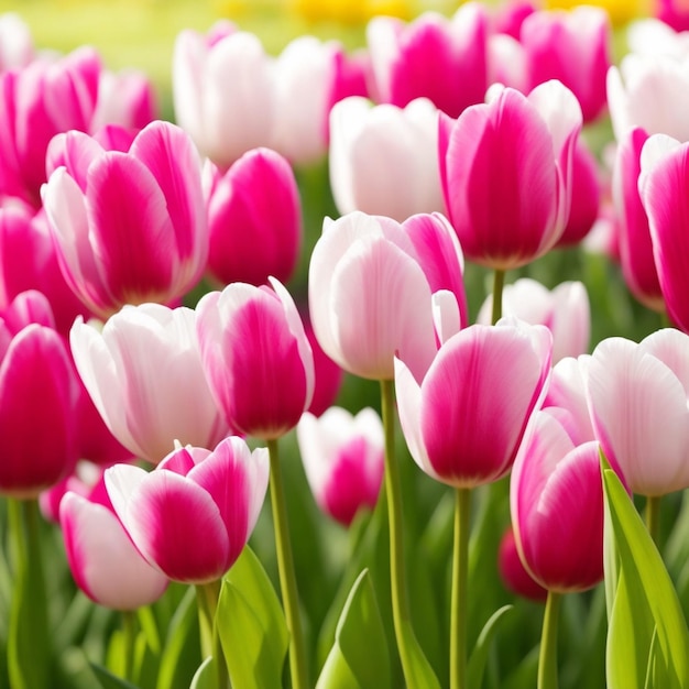 Foto mooi boeket van tulpen kleurrijke tulpen tulpen in de lente kleurrijke tulip ai gegenereerd