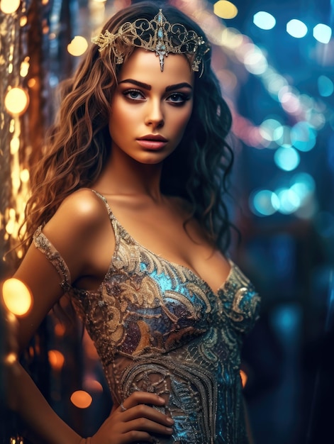 Mooi elegant meisje met juwelenprinses in Arabische stijl
