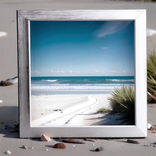 mooi frame op het strandzand zonsondergang mooi