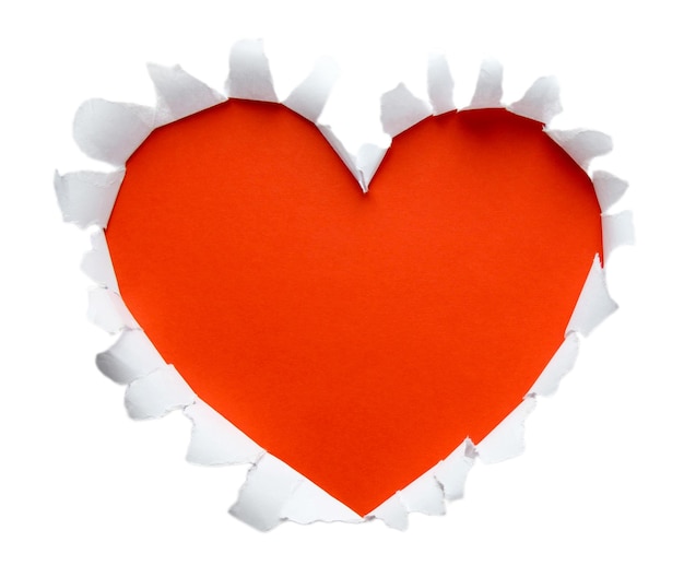 Mooi gescheurd papier in hartvorm symbool
