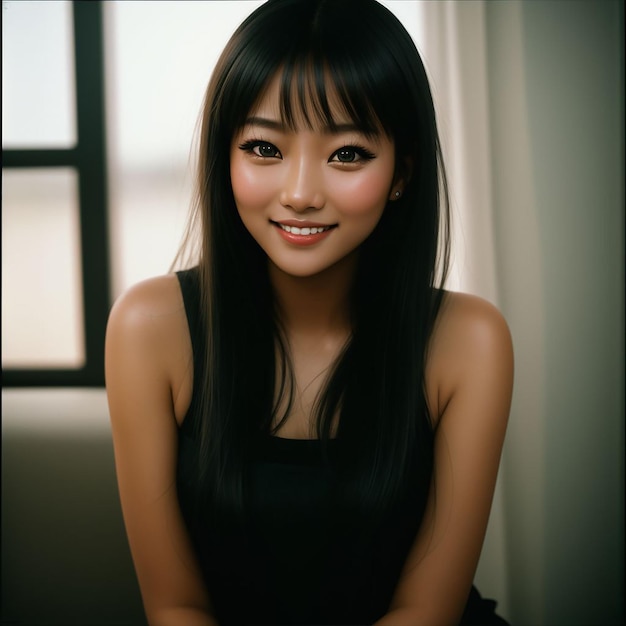 Mooi glimlachend Chinees Aziatisch meisjesportret