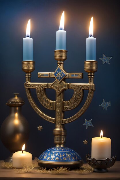 Mooi Hanukkah concept en Ai gegenereerde foto