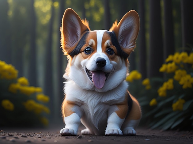 Mooi hondje in ultrarealistisch