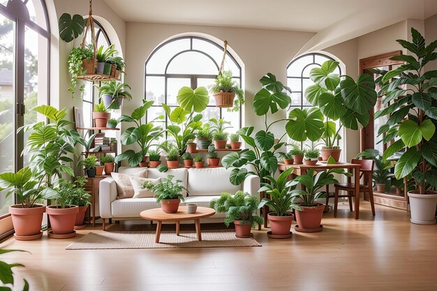 Mooi huis met gezonde planten