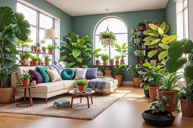 Mooi huis met gezonde planten