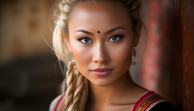 mooi inheems amerikaans vrouwenportret