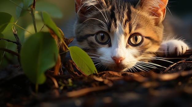 Mooi kat HD 8K behang Stock Fotografisch beeld