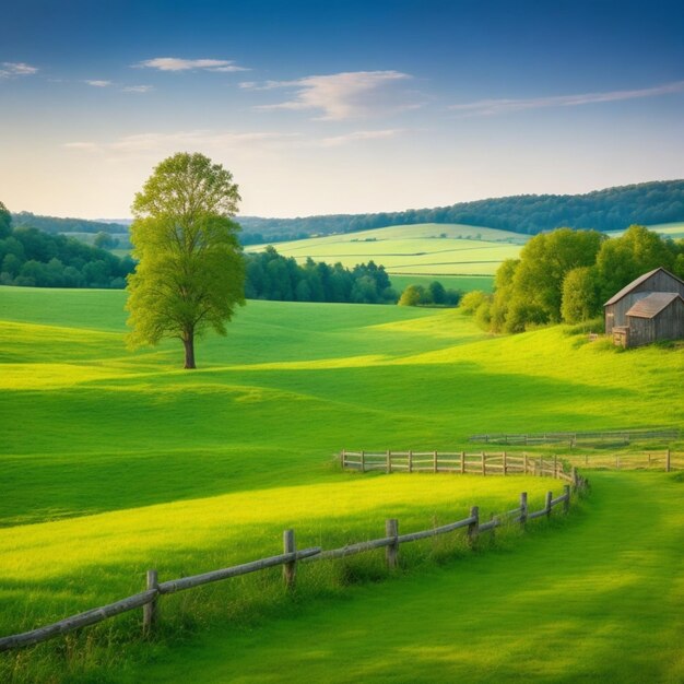 Mooi landschap aan de kant van het platteland