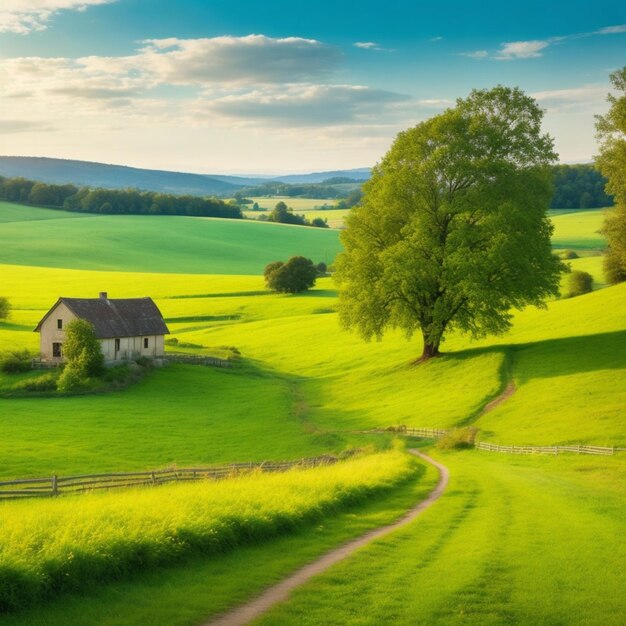 Mooi landschap aan de kant van het platteland