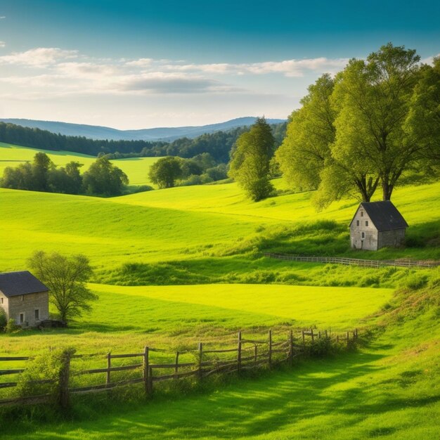 Mooi landschap aan de kant van het platteland