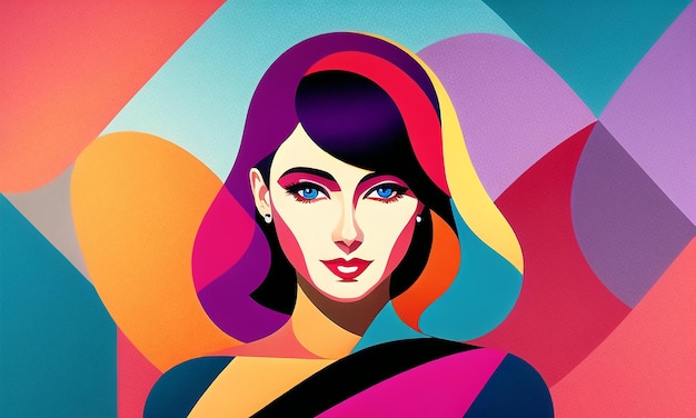 Mooi meisje abstracte kunst banner groet moederdag vrouwendag Gegenereerde AI